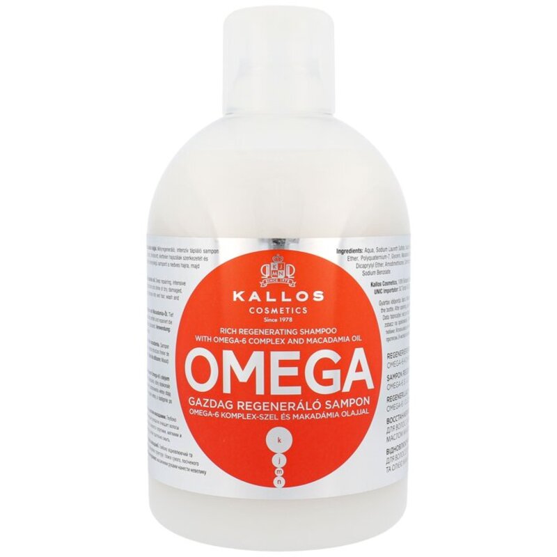 Kallos Omega Rich taastav šampoon 1000 ml