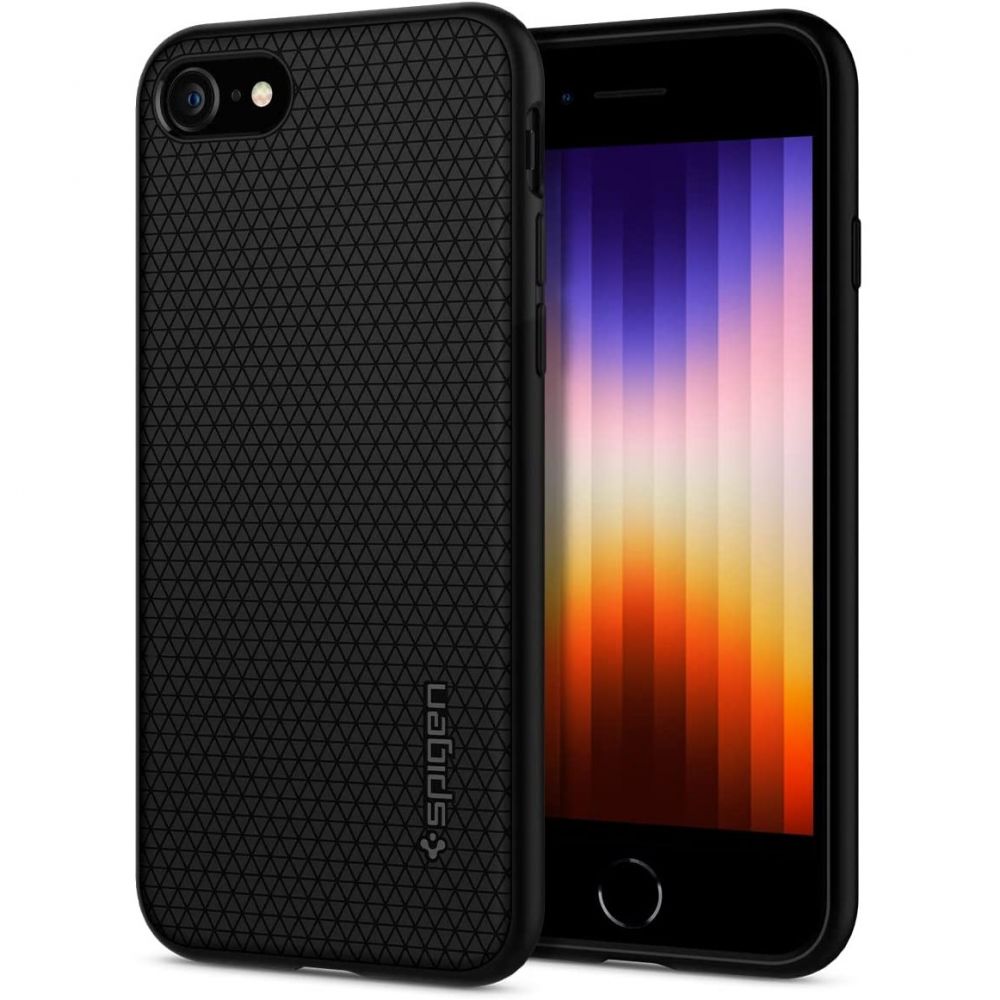 Spigen Liquid Air kaitsekate iPhone 7 / 8 / SE 2020 / SE 2022 jaoks – must