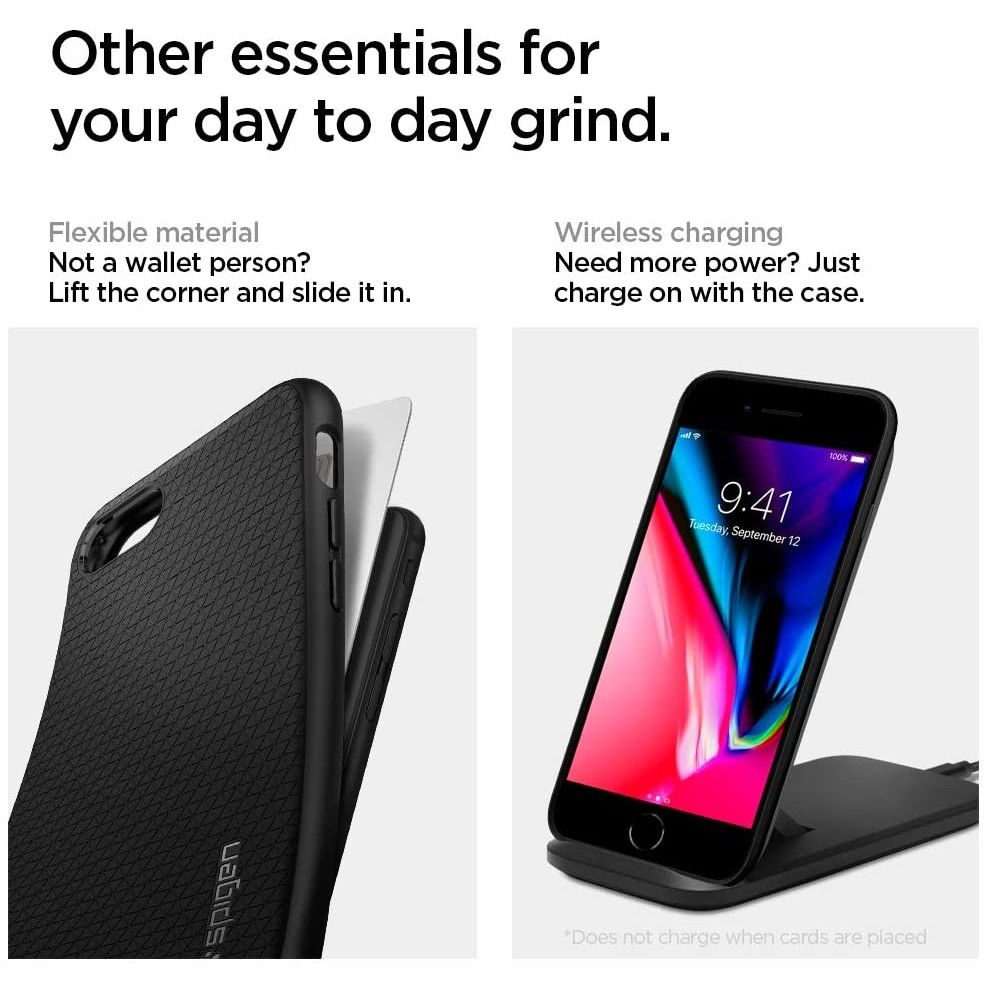 Spigen Liquid Air kaitsekate iPhone 7 / 8 / SE 2020 / SE 2022 jaoks – must